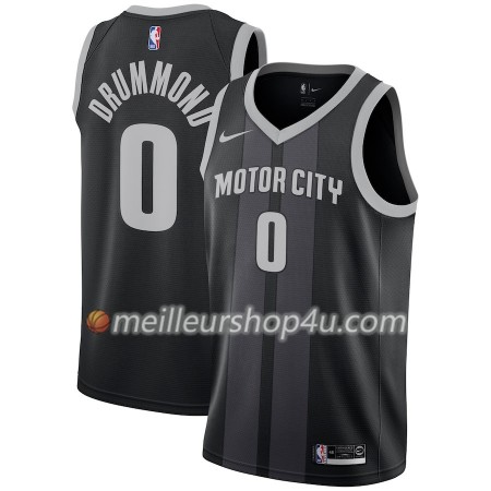 Maillot Basket Homme Detroit Pistons Andre Drummond 0 2018-19 Nike City Edition Noir Bleu Swingman